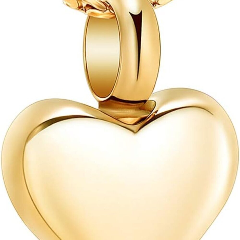 Small Heart Cremation Urn Necklace Stainless Steel Memorial Jewelry for Women
